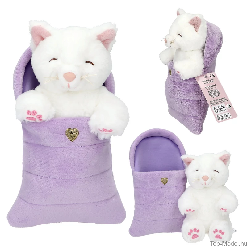 TOPModel Plüss kutyák és macskák hálózsákban, Rózsaszín Zsák, Barna-bézs Cica