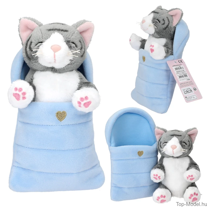 TOPModel Plüss kutyák és macskák hálózsákban, Rózsaszín Zsák, Barna-bézs Cica