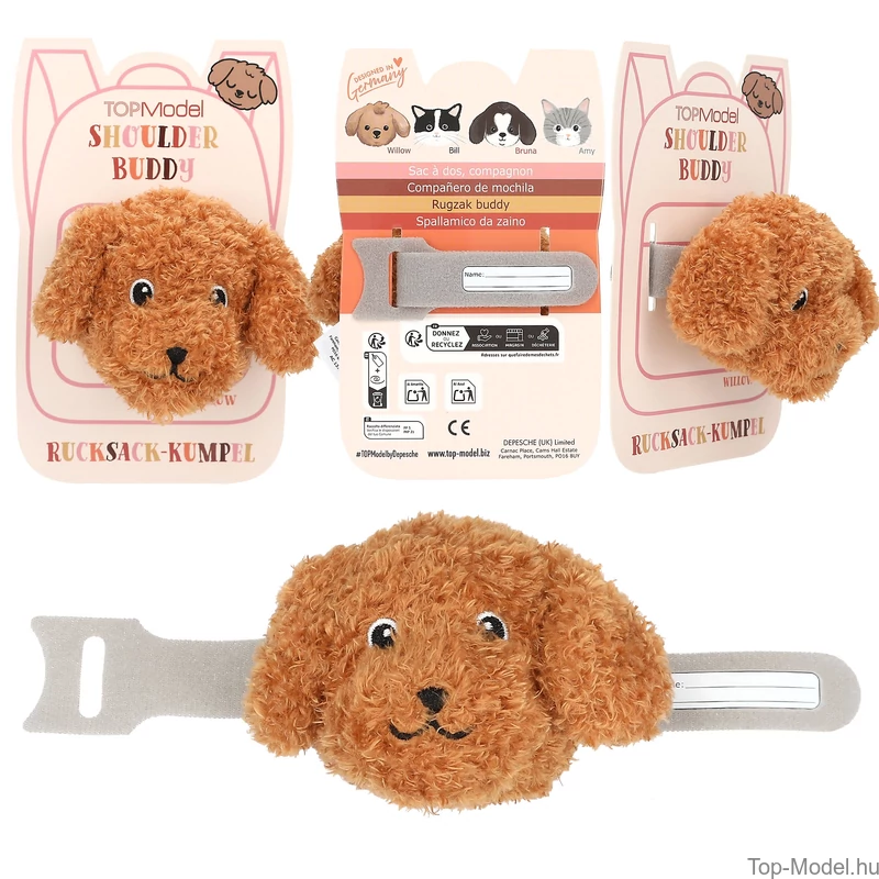 TOPModel Válltáska Plüss Dísz, Szürke Macska