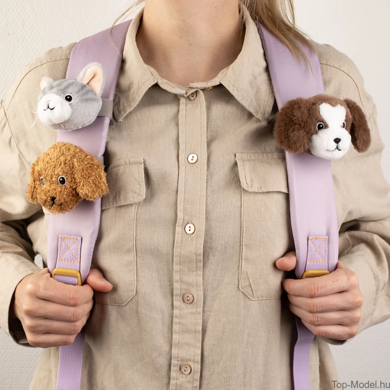 TOPModel Válltáska Plüss Dísz, Szürke Macska