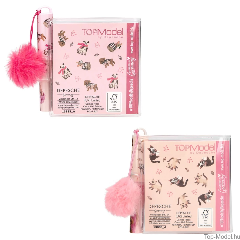 TOPModel Mini Notesz Golyóstollal, Barnahajú lány FUR EVER FRIENDS